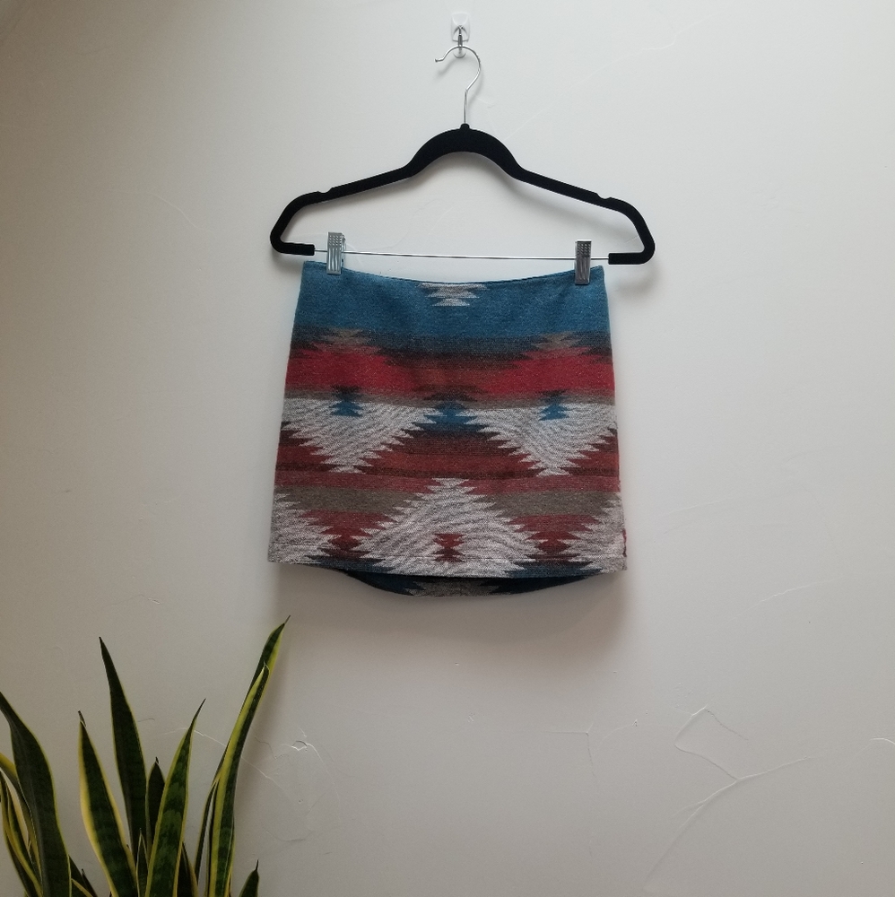 American Eagle Patterned Wool Mini Skirt - Picture 1 of 3